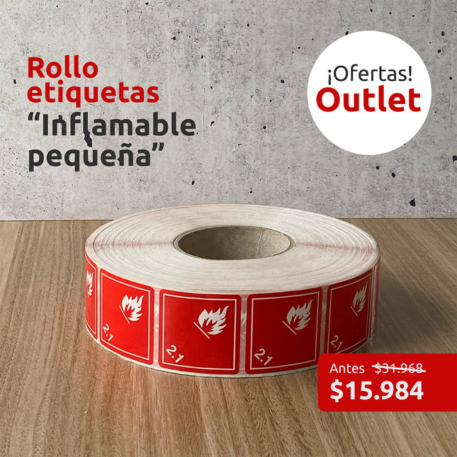 OUTLET - Etiquetas "Inflamable Pequeña" (7315036635345)