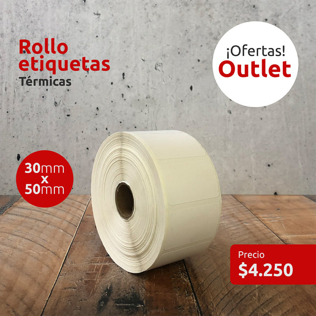 OUTLET - Etiquetas Térmicas 30mm x 50mm (7318206382289)