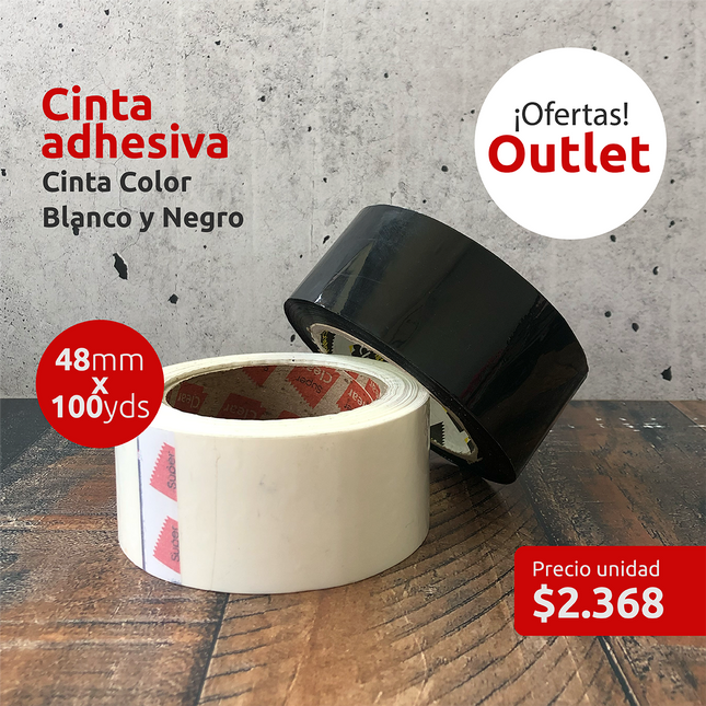 OUTLET - Cinta adhesiva Blanco y Negro (7326480498897)