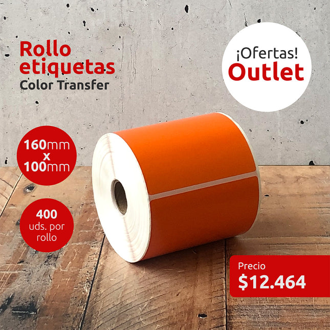 OUTLET - Etiquetas Semibrillo Naranjas 160mm x 100mm (7320082251985)